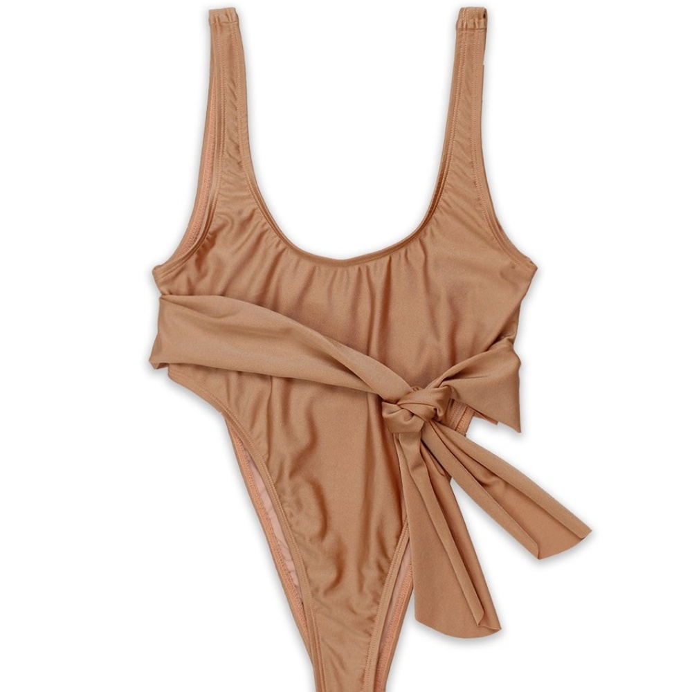 SOL ONE-PIECE SWIMSUIT - SHIMMER NUDE